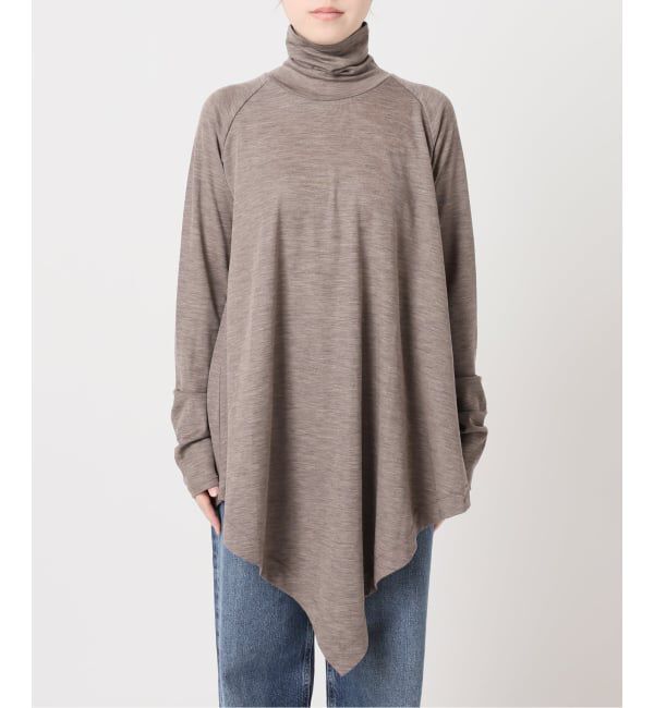 journal standard L'essage「Uhr/ウーア Wool Asymmetry Turtleneck Long Tee タートルネックロングT」|ニット・セーター|