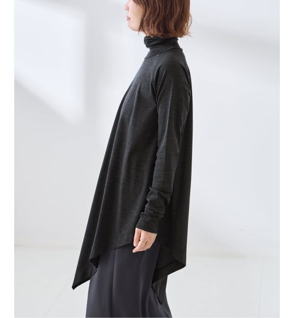 journal standard L'essage「Uhr/ウーア Wool Asymmetry Turtleneck Long Tee タートルネックロングT」|ニット・セーター|