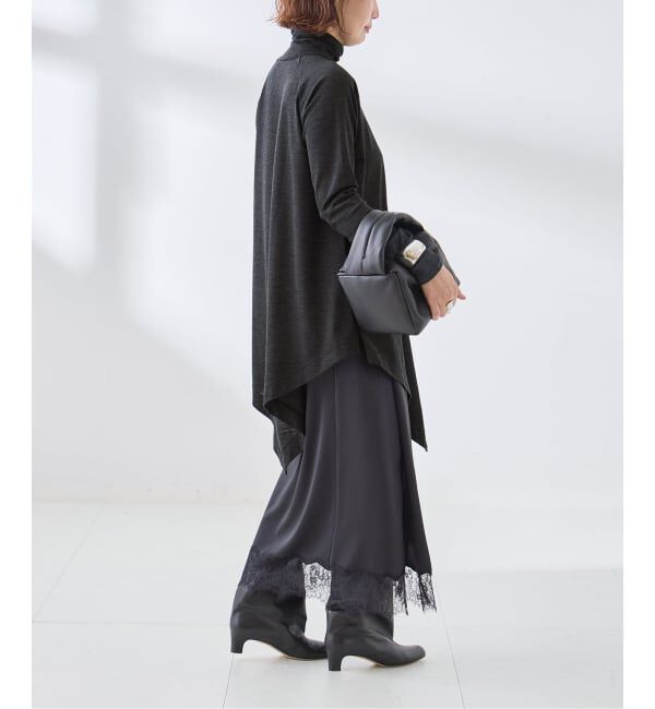 journal standard L'essage「Uhr/ウーア Wool Asymmetry Turtleneck Long Tee タートルネックロングT」|ニット・セーター|