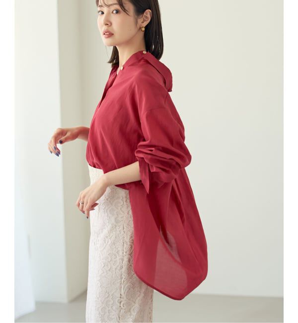 NOBLE「《追加・新色》【洗える】シルキーコットンフォルムシャツ」|シャツ・ブラウス|