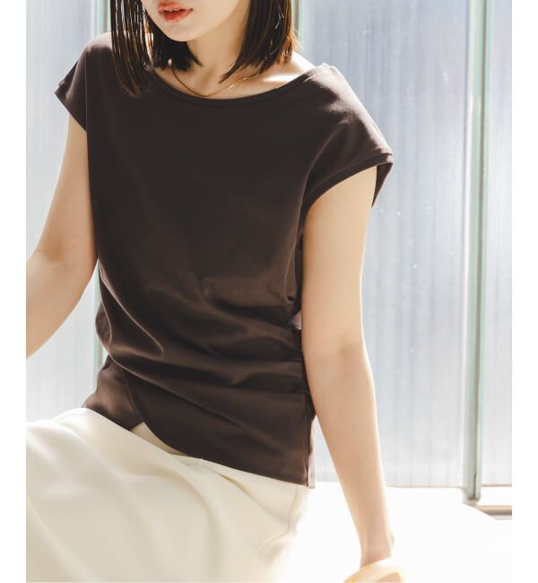 NOBLE「《接触冷感》ウエストギャザーコンパクトT」|Tシャツ・カットソー|ブラウン