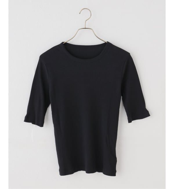 Spick and Span「コットンシルケットリブハーフスリーブプルオーバー」|Tシャツ・カットソー|