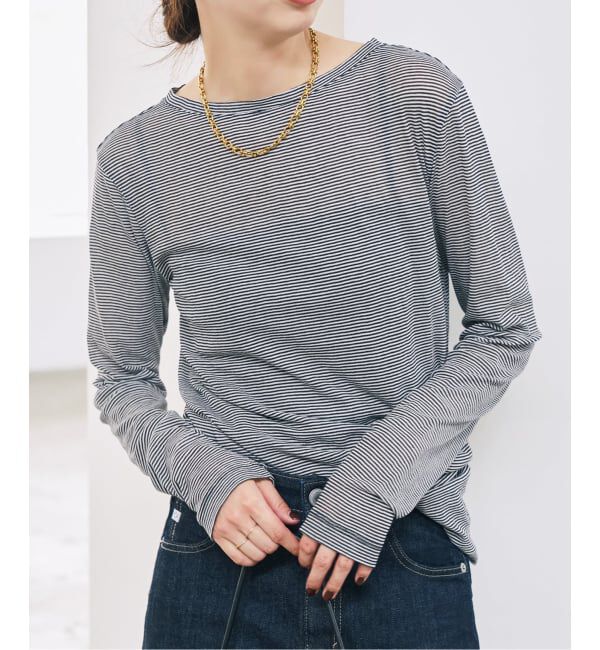 Spick and Span「《新色有り /  追加》シアーボートネックプルオーバー」|Tシャツ・カットソー|