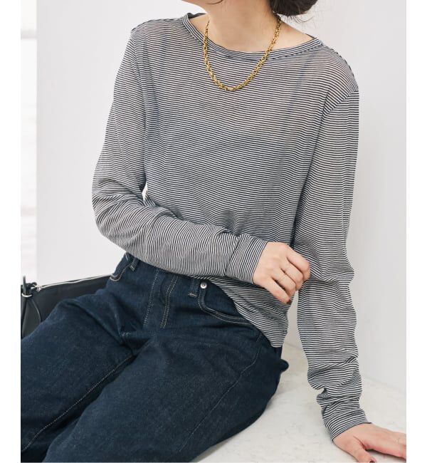Spick and Span「《新色有り /  追加》シアーボートネックプルオーバー」|Tシャツ・カットソー|
