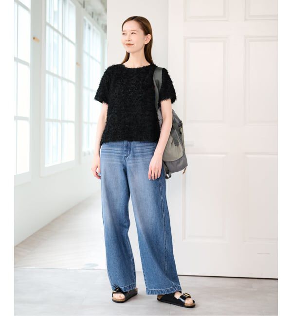 U by SPICK&SPAN「フェザーシアーハーフスリーブブラウス」|シャツ・ブラウス|