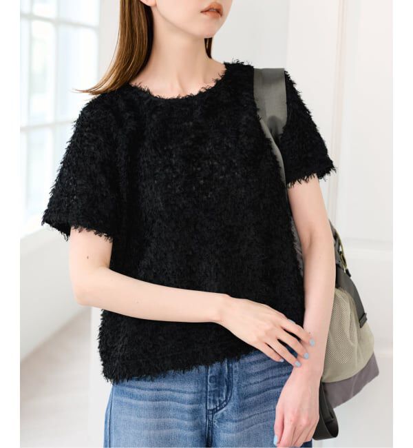 U by SPICK&SPAN「フェザーシアーハーフスリーブブラウス」|シャツ・ブラウス|