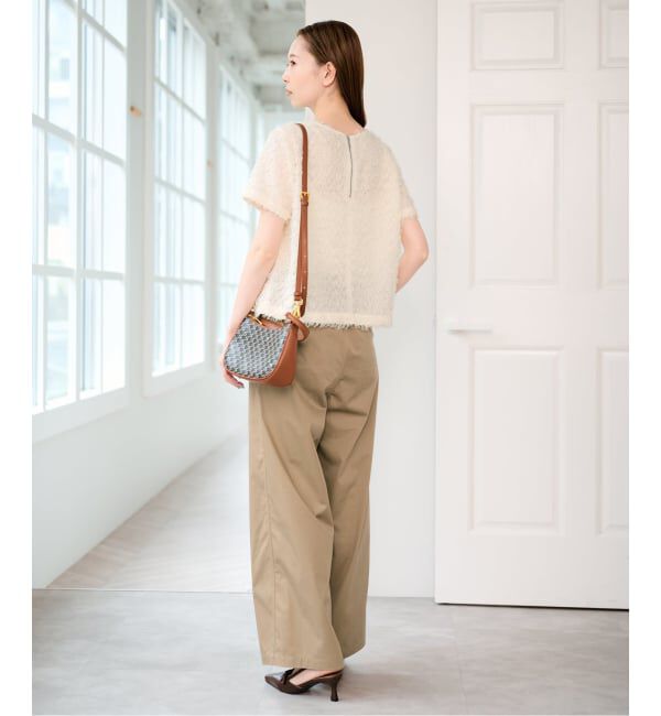 U by SPICK&SPAN「フェザーシアーハーフスリーブブラウス」|シャツ・ブラウス|