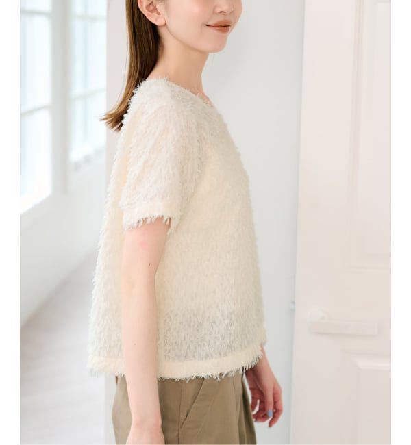 U by SPICK&SPAN「フェザーシアーハーフスリーブブラウス」|シャツ・ブラウス|