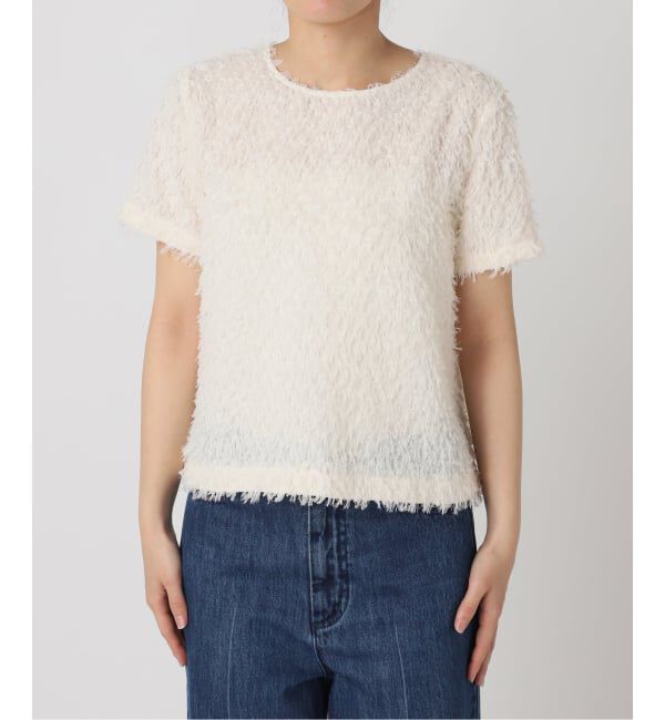 U by SPICK&SPAN「フェザーシアーハーフスリーブブラウス」|シャツ・ブラウス|