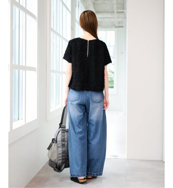 U by SPICK&SPAN「フェザーシアーハーフスリーブブラウス」|シャツ・ブラウス|