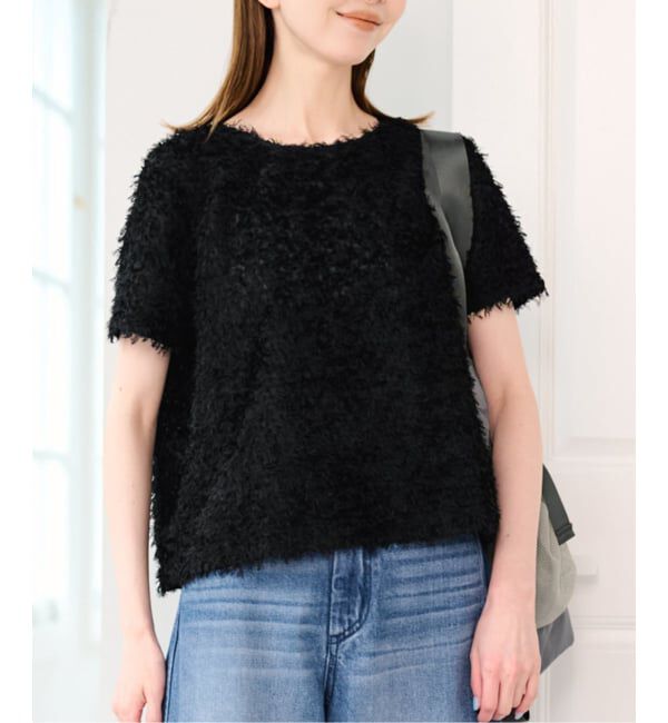 U by SPICK&SPAN「フェザーシアーハーフスリーブブラウス」|シャツ・ブラウス|