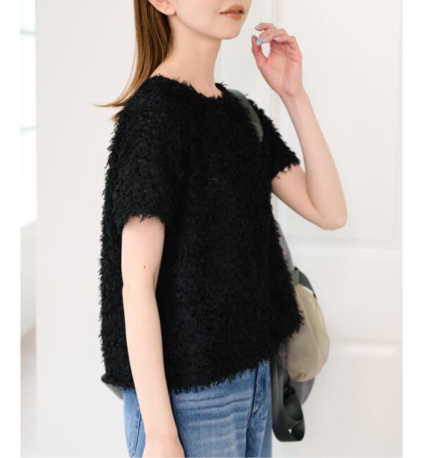U by SPICK&SPAN「フェザーシアーハーフスリーブブラウス」|シャツ・ブラウス|