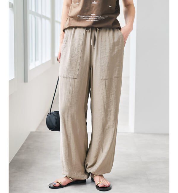 Spick and Span「《WEB限定 / 追加2予約》ドレープツイルイージーファティーグパンツ」|その他|ベージュ