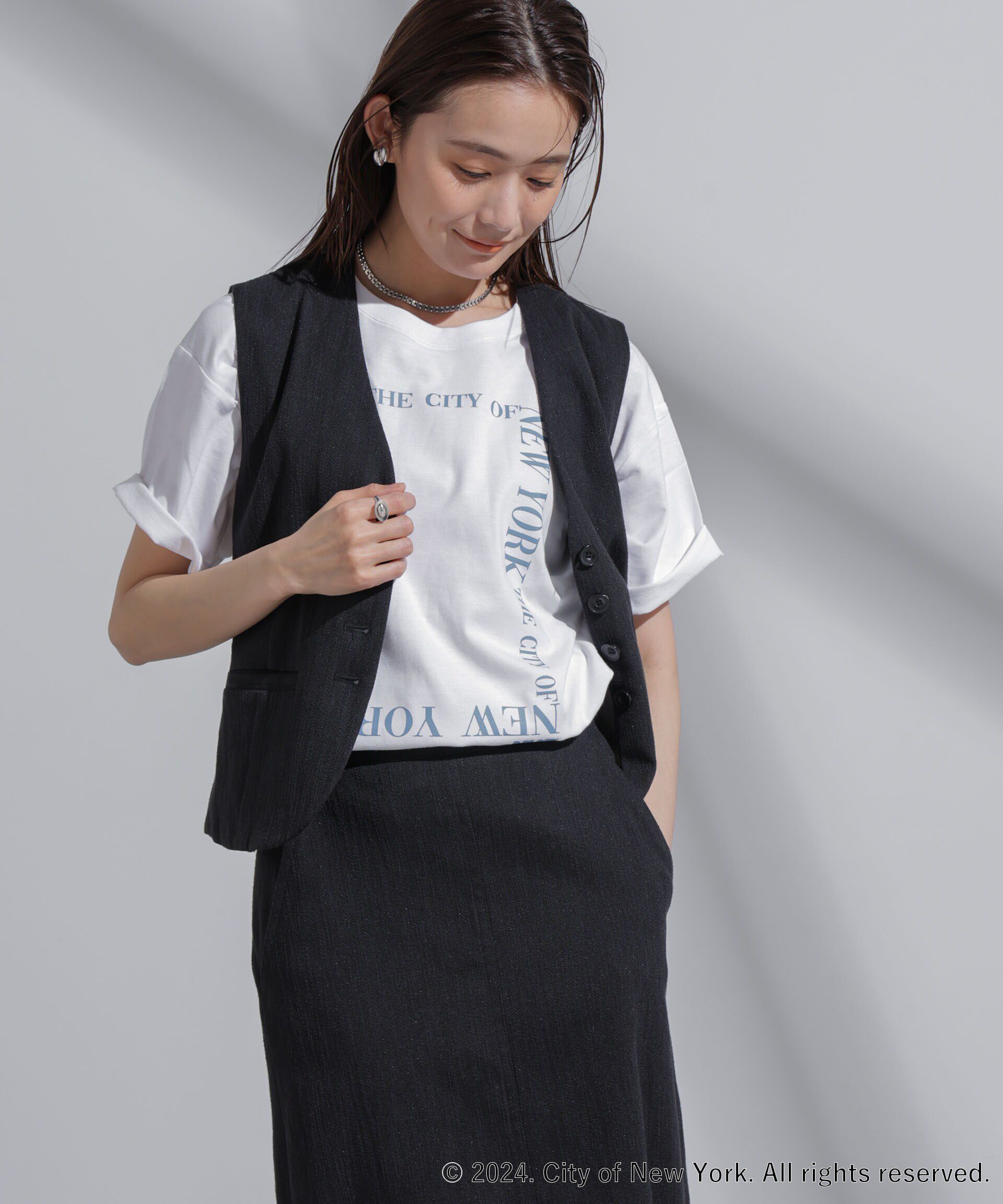 NANO universe「GOOD ROCK SPEED&times;Anti Soaked(R) 汗染み防止 NYC Tシャツ」|Tシャツ・カットソー|