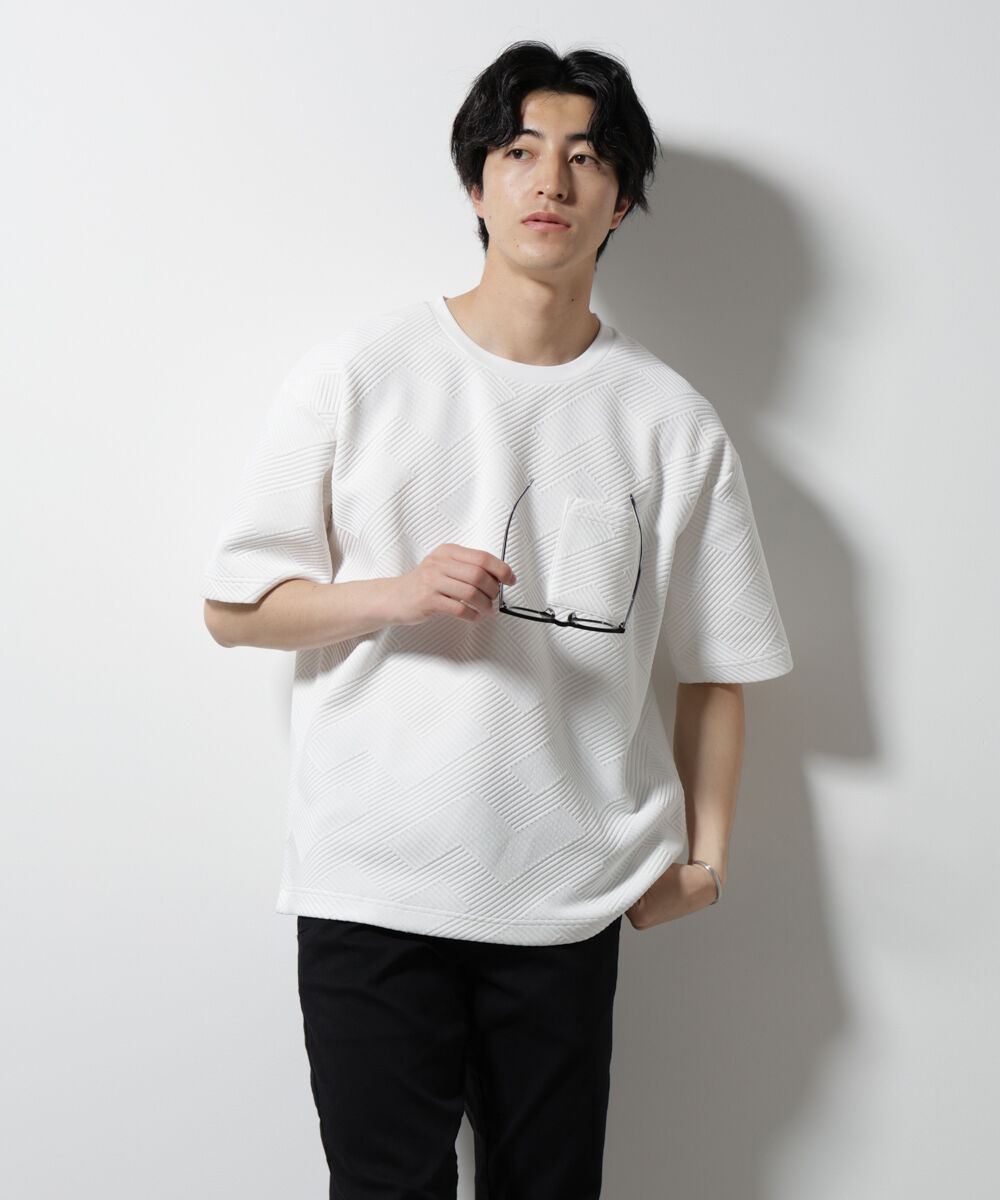 NANO universe「フクレジャガードポケットTシャツ」|Tシャツ・カットソー|ホワイト