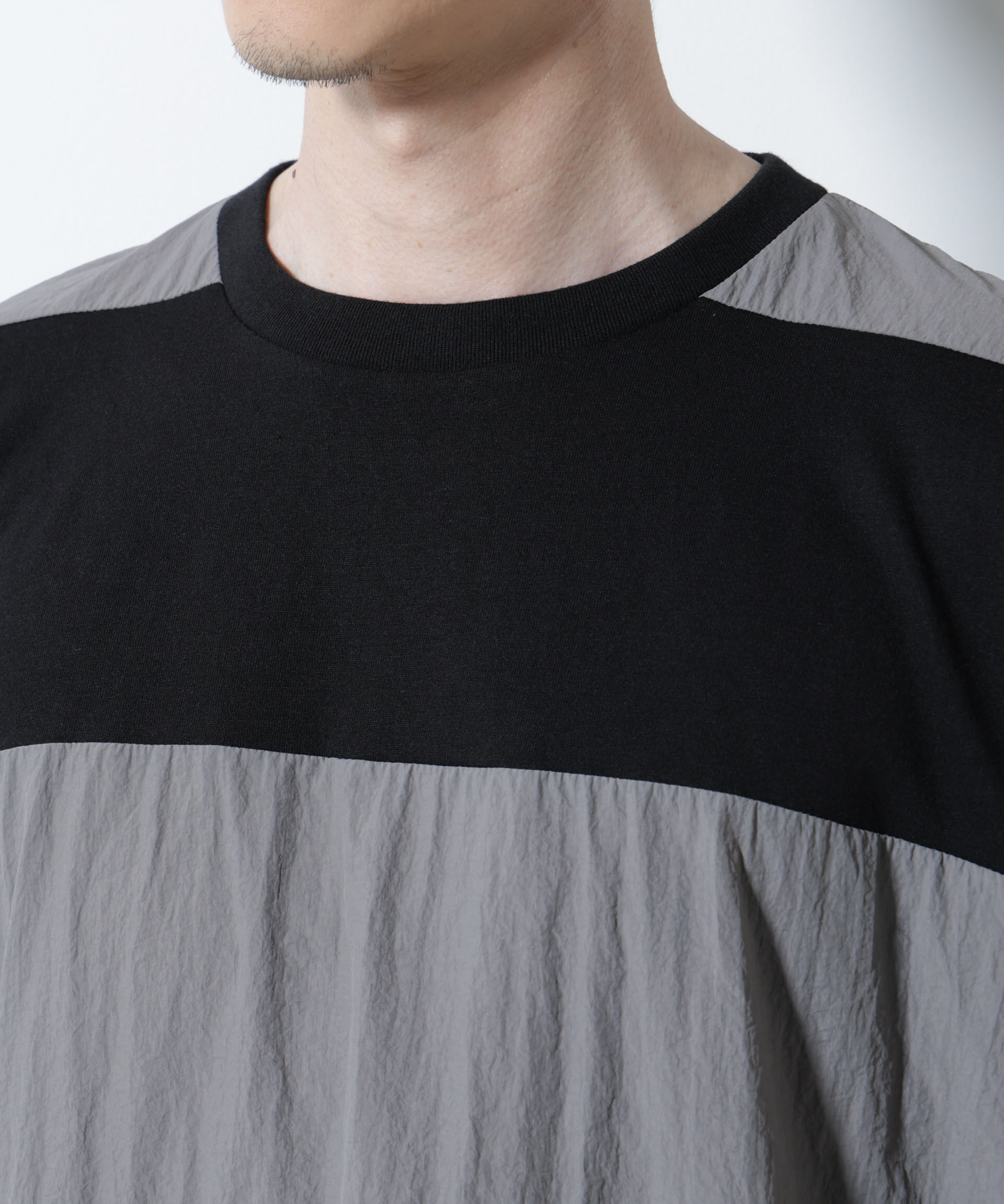 NANO universe「リラックス異素材ボーダーTシャツ 半袖」|Tシャツ・カットソー|