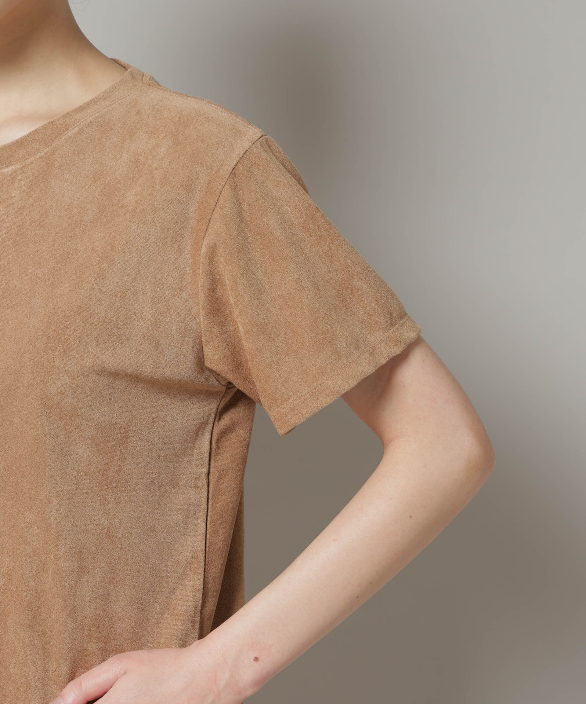 NANO universe「フェイクスエードTシャツ」|Tシャツ・カットソー|