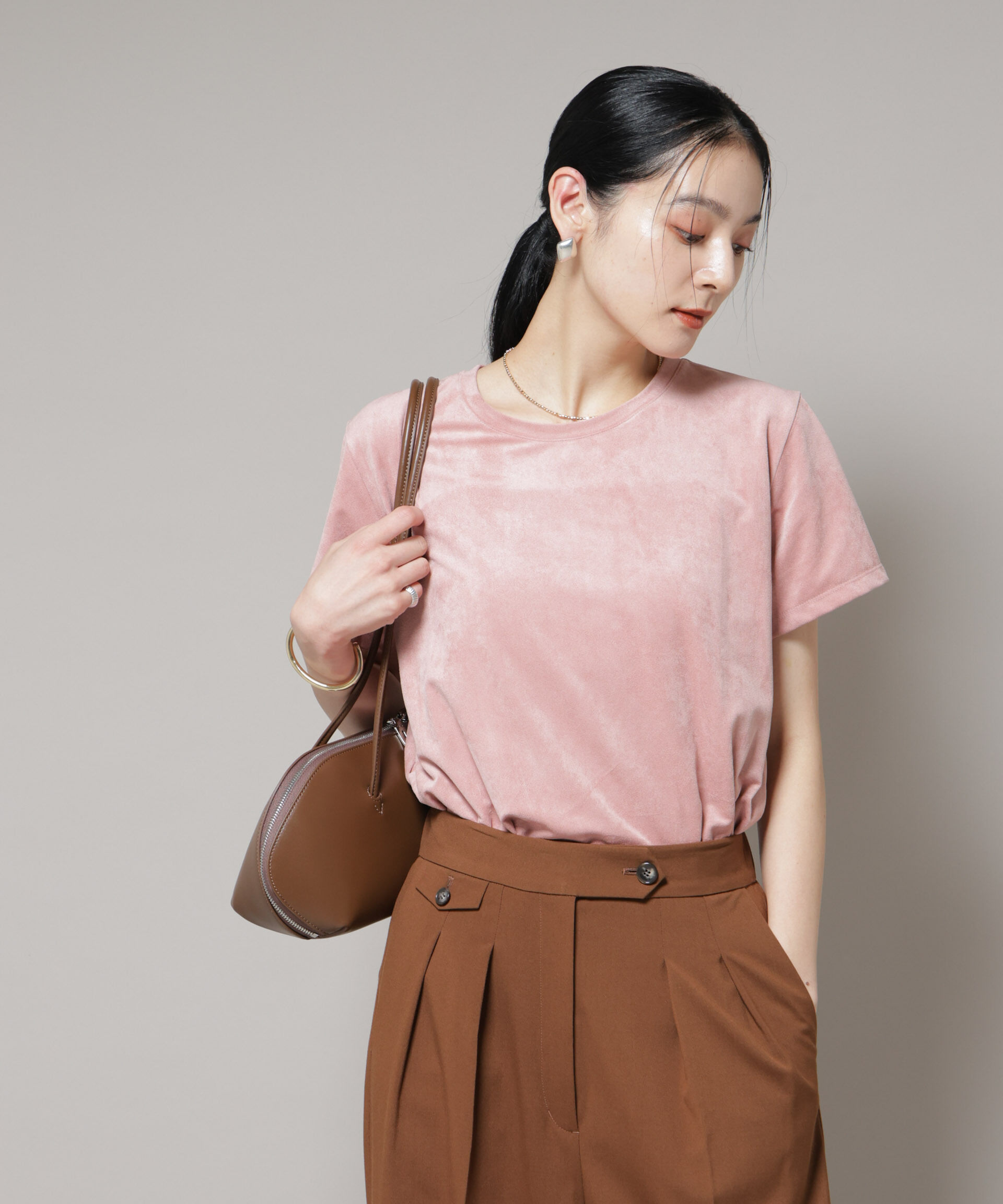 NANO universe「フェイクスエードTシャツ」|Tシャツ・カットソー|