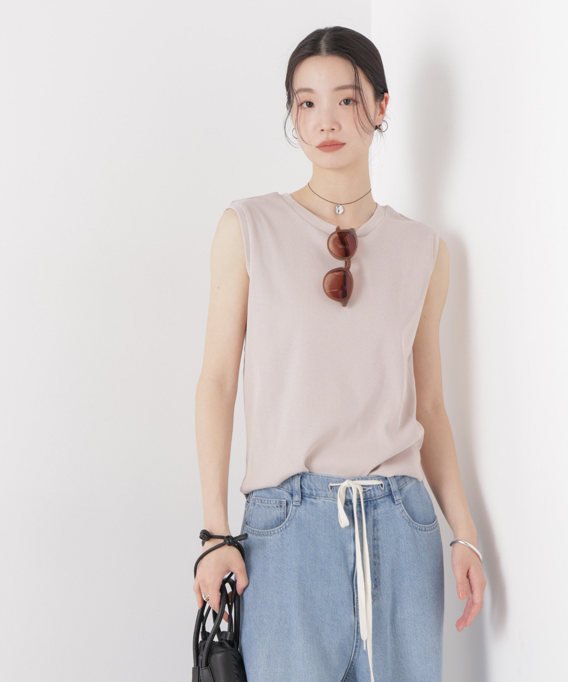 NANO universe「UVカット抗菌防臭吸水速乾イージーケアノースリーブトップス」|Tシャツ・カットソー|