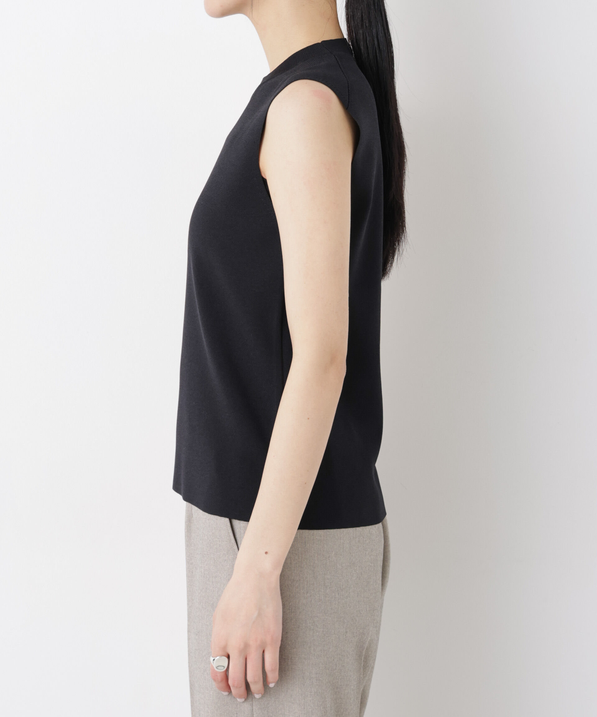 NANO universe「SUMMER VEIL KNIT 総針ノースリーブニット」|ニット・セーター|