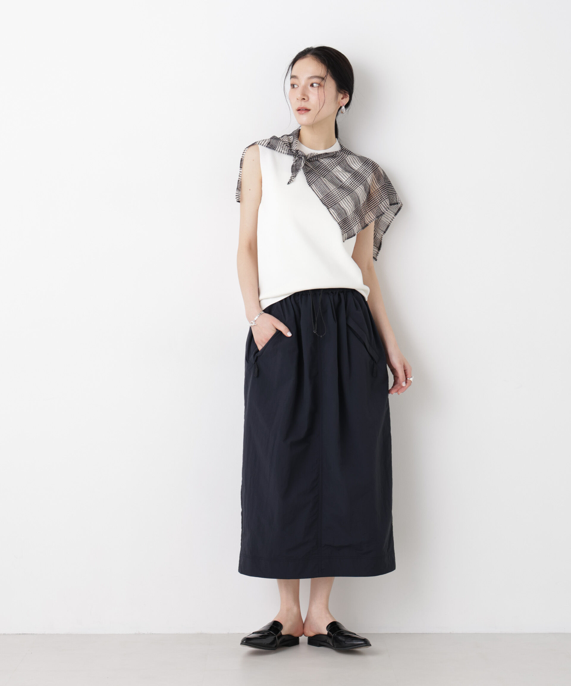 NANO universe「SUMMER VEIL KNIT 総針ノースリーブニット」|ニット・セーター|