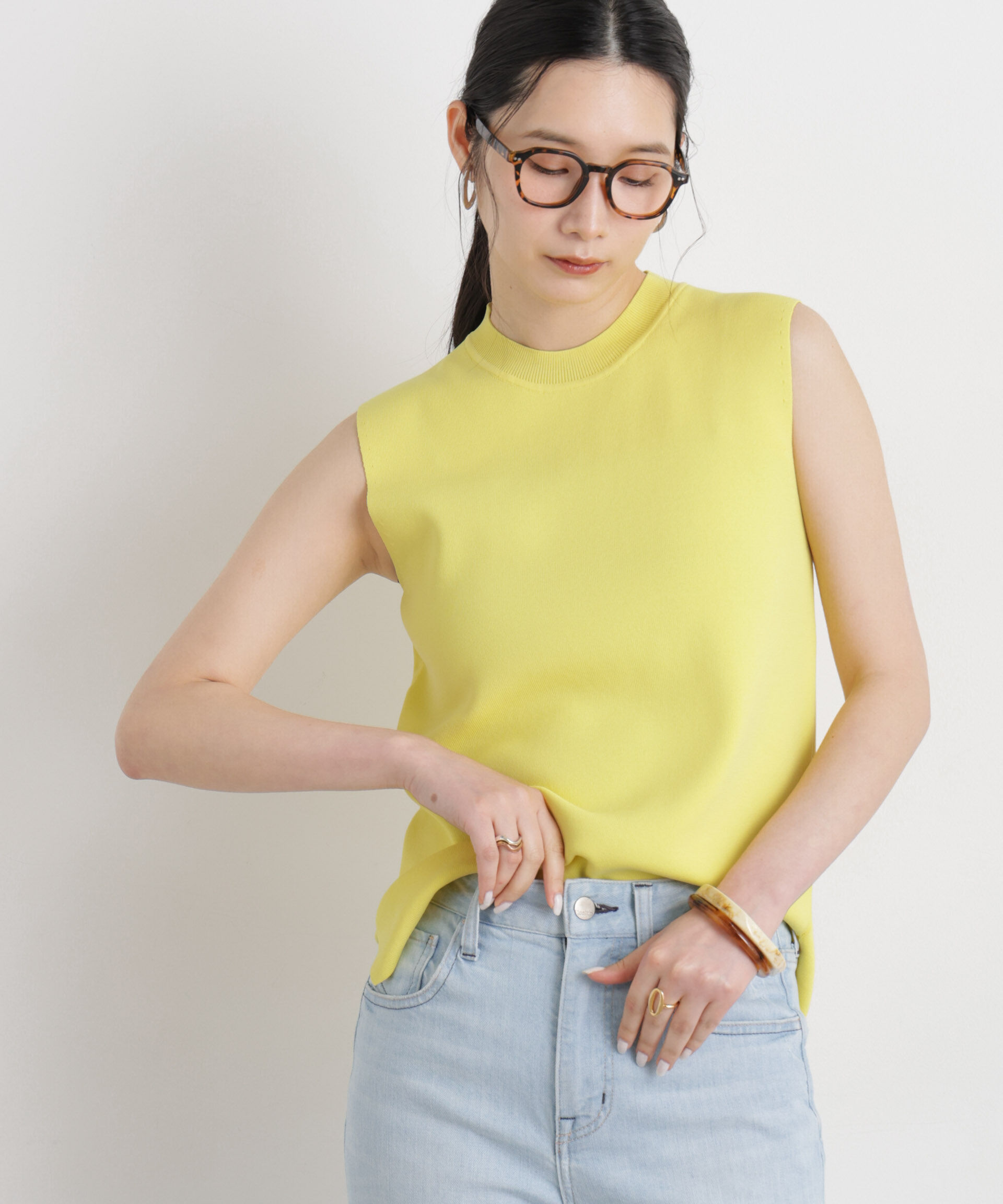 NANO universe「SUMMER VEIL KNIT 総針ノースリーブニット」|ニット・セーター|