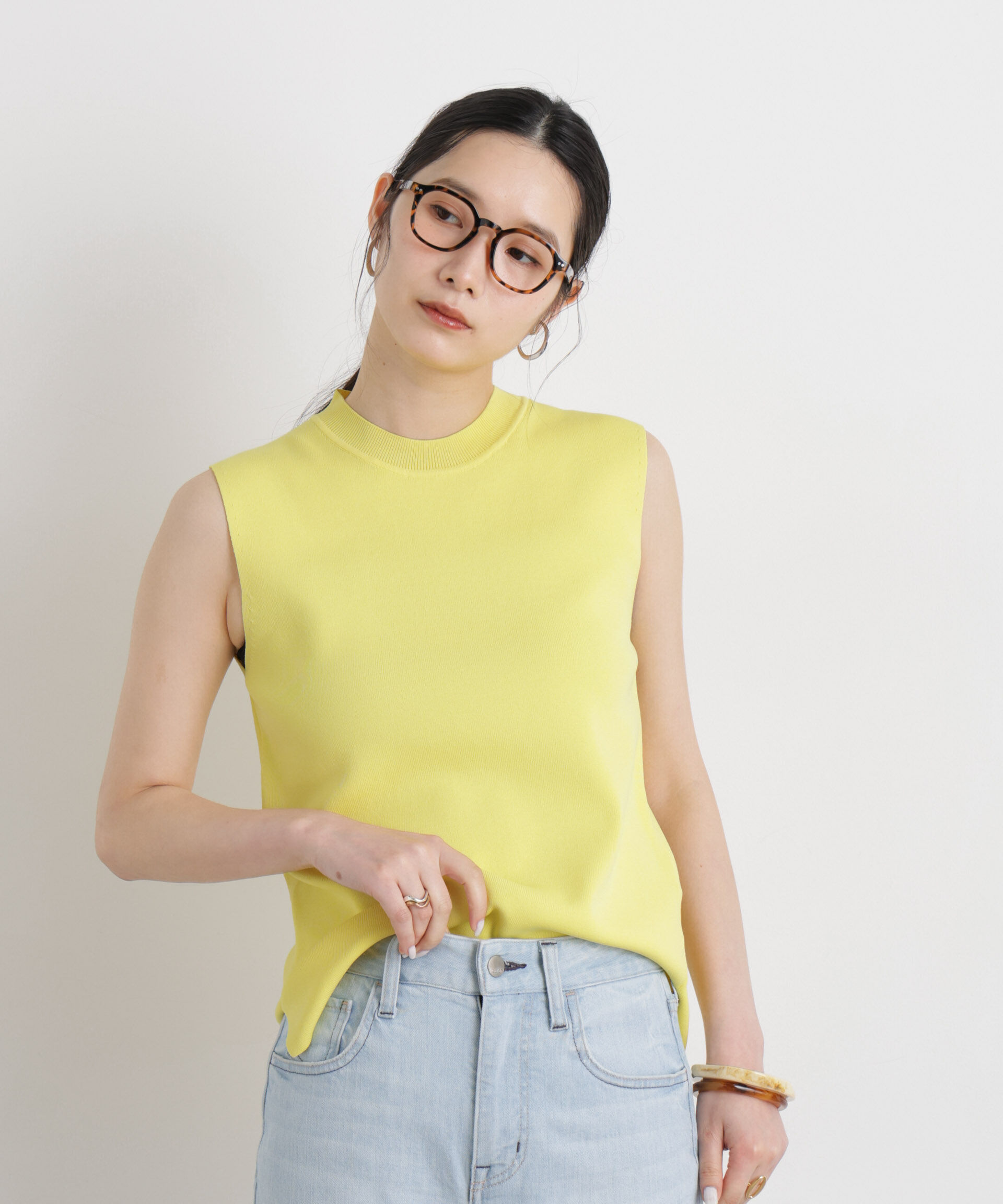 NANO universe「SUMMER VEIL KNIT 総針ノースリーブニット」|ニット・セーター|