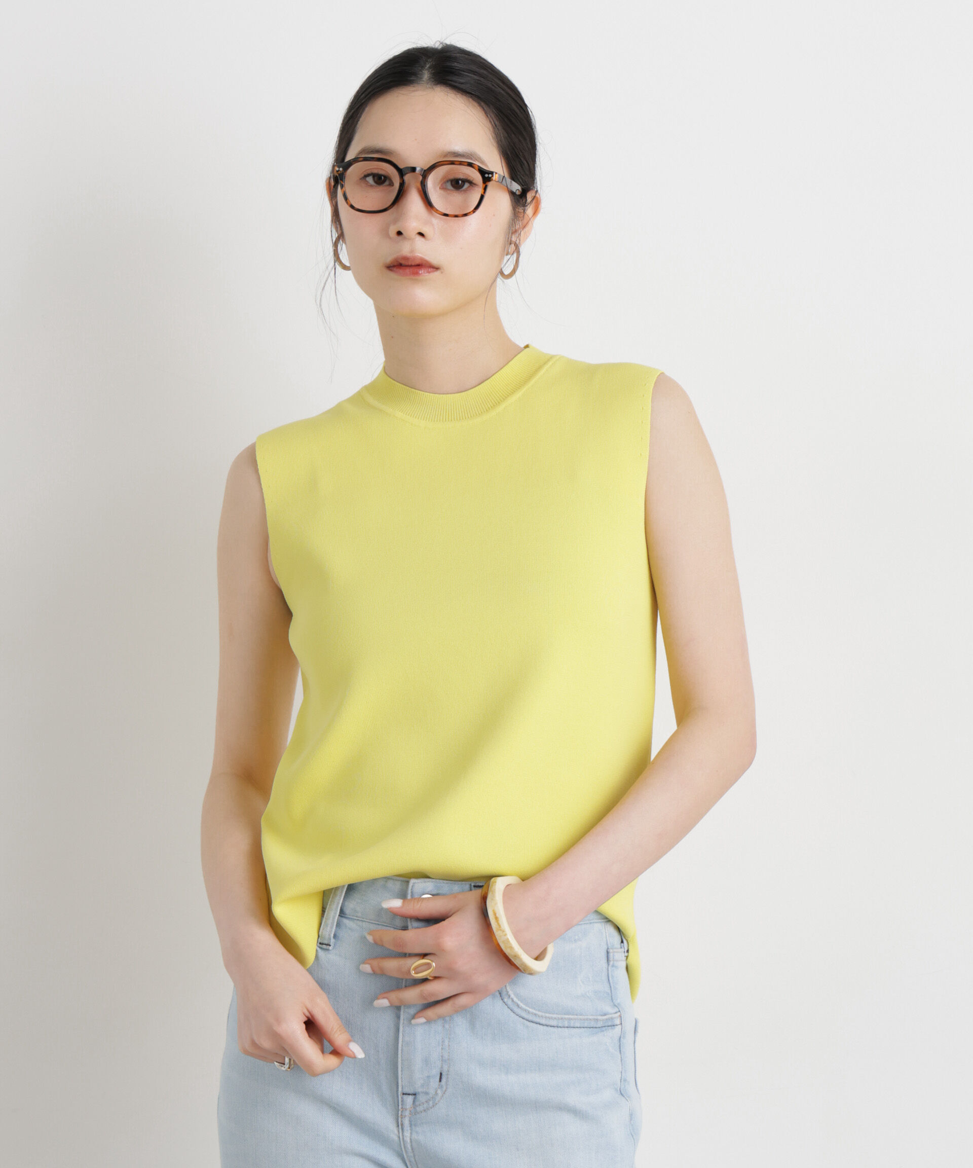 NANO universe「SUMMER VEIL KNIT 総針ノースリーブニット」|ニット・セーター|