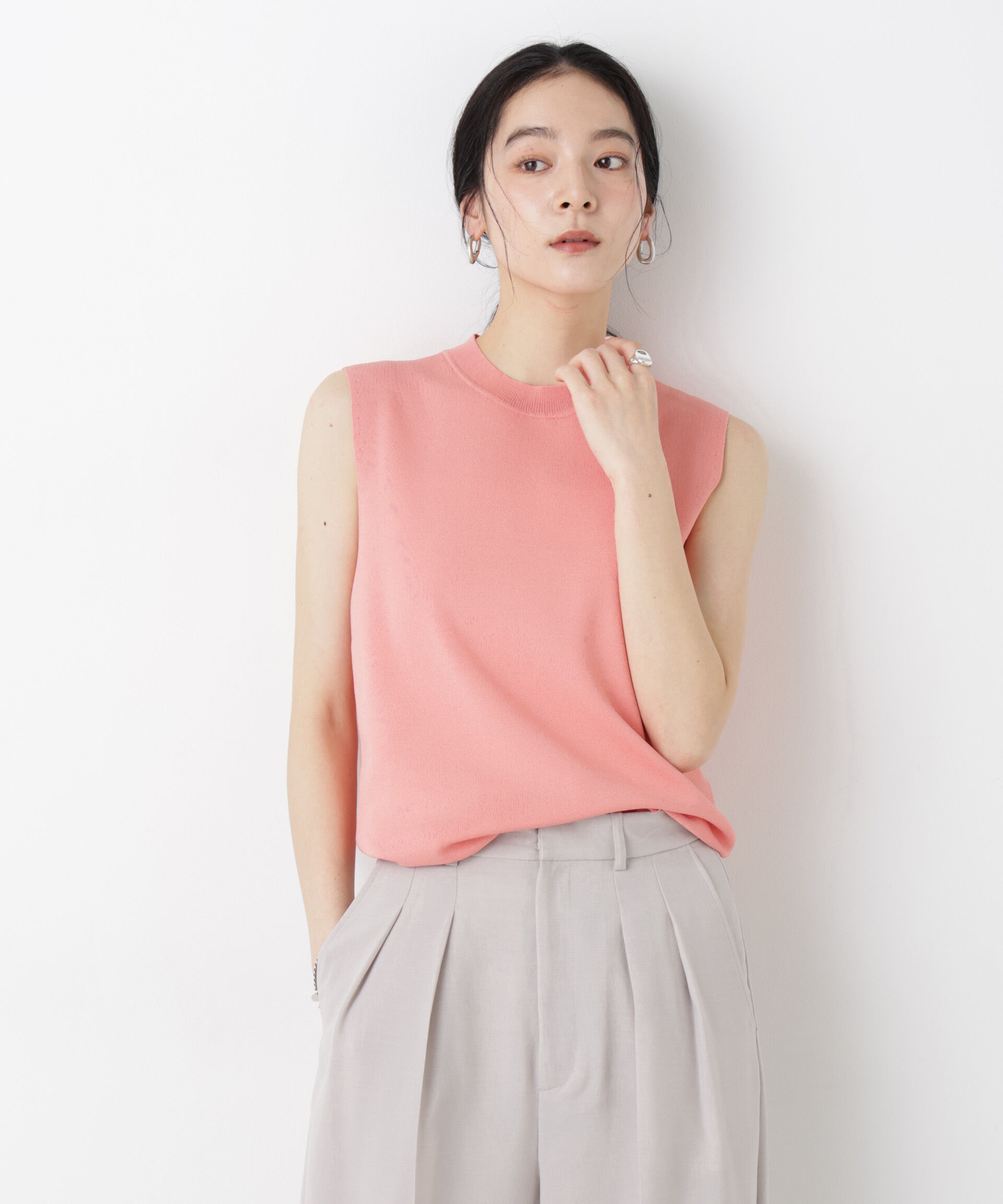 NANO universe「SUMMER VEIL KNIT 総針ノースリーブニット」|ニット・セーター|