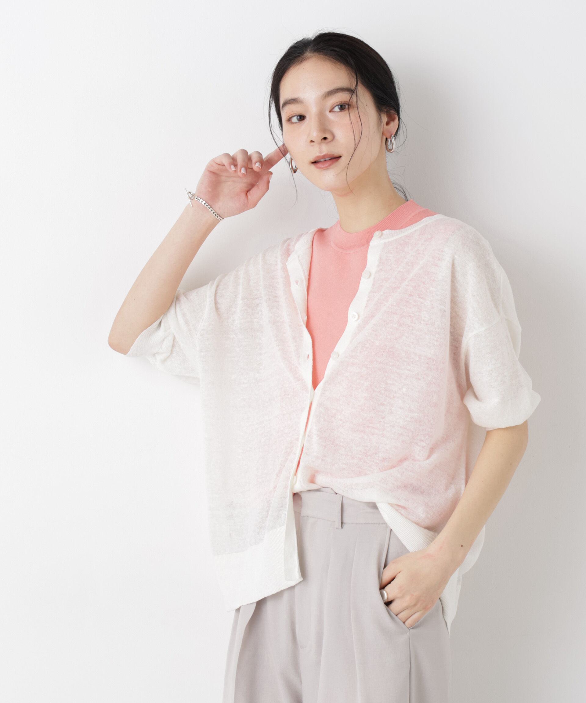 NANO universe「SUMMER VEIL KNIT 総針ノースリーブニット」|ニット・セーター|
