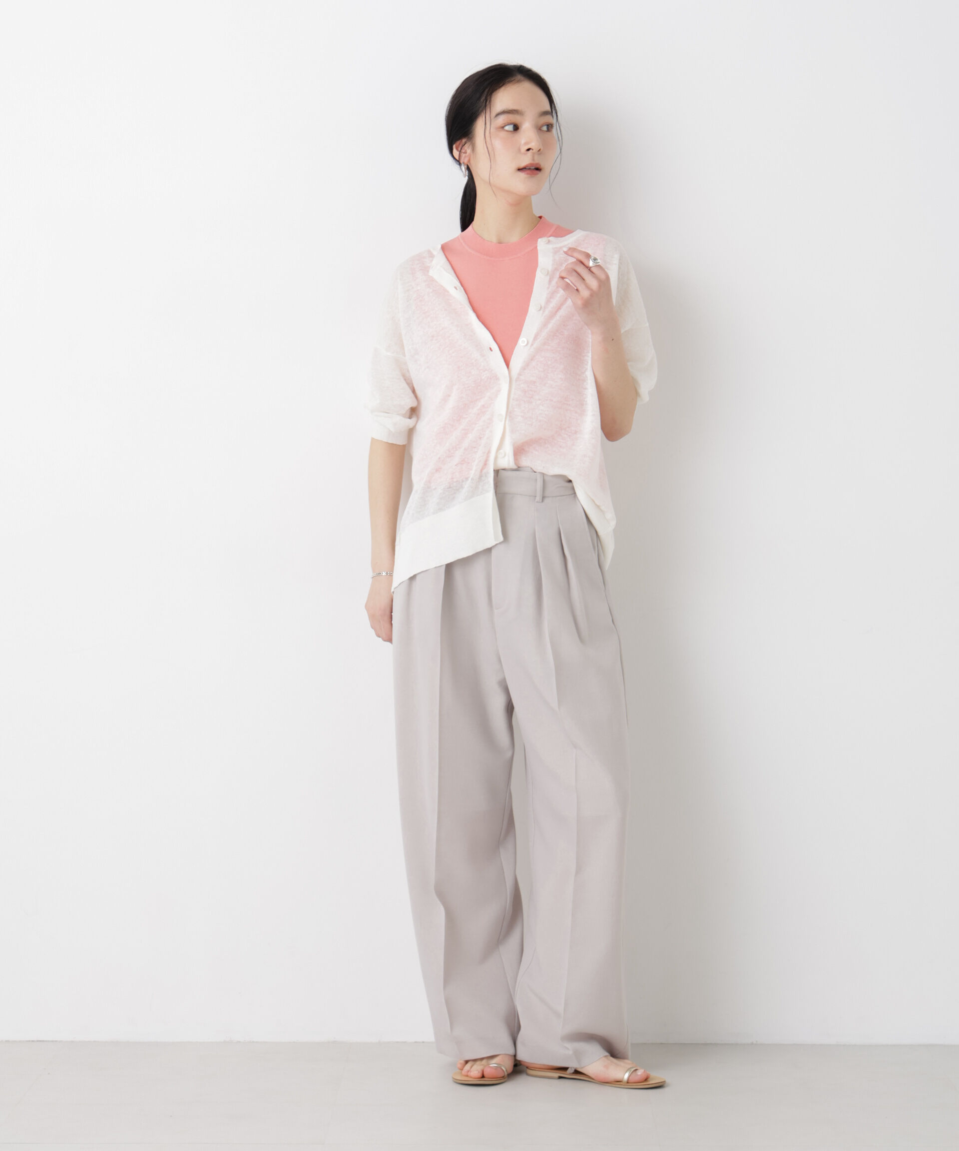 NANO universe「SUMMER VEIL KNIT 総針ノースリーブニット」|ニット・セーター|
