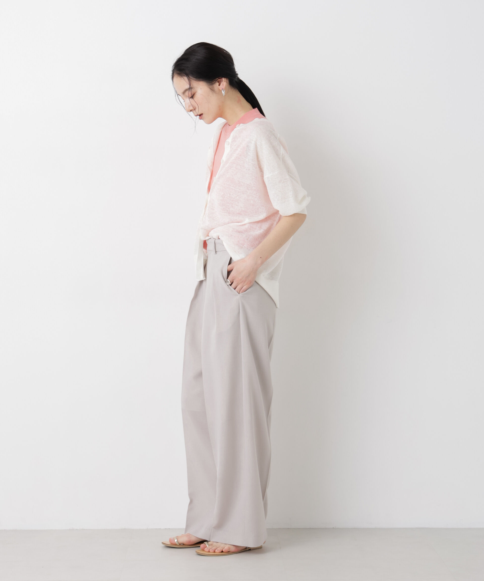 NANO universe「SUMMER VEIL KNIT 総針ノースリーブニット」|ニット・セーター|