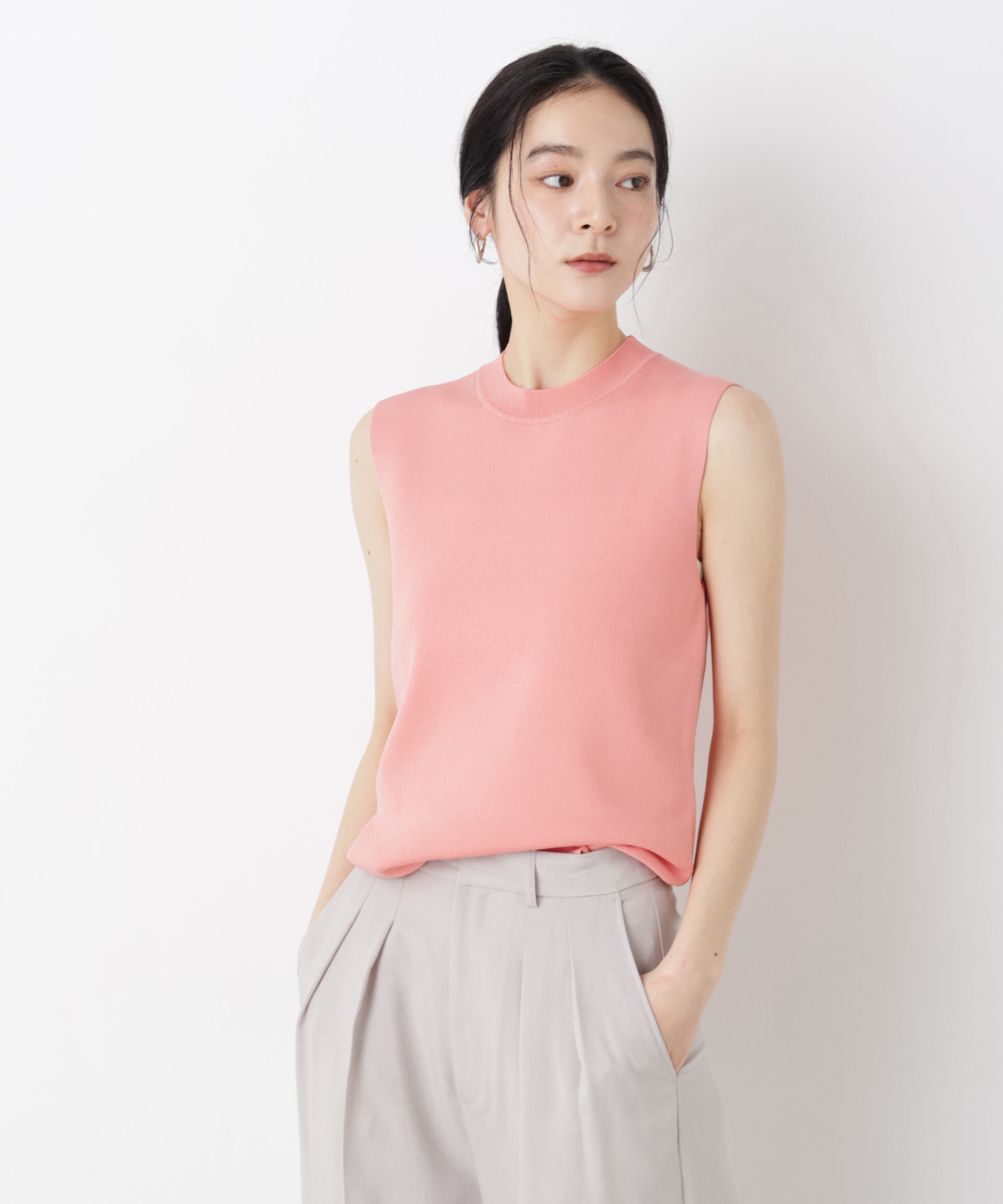 NANO universe「SUMMER VEIL KNIT 総針ノースリーブニット」|ニット・セーター|