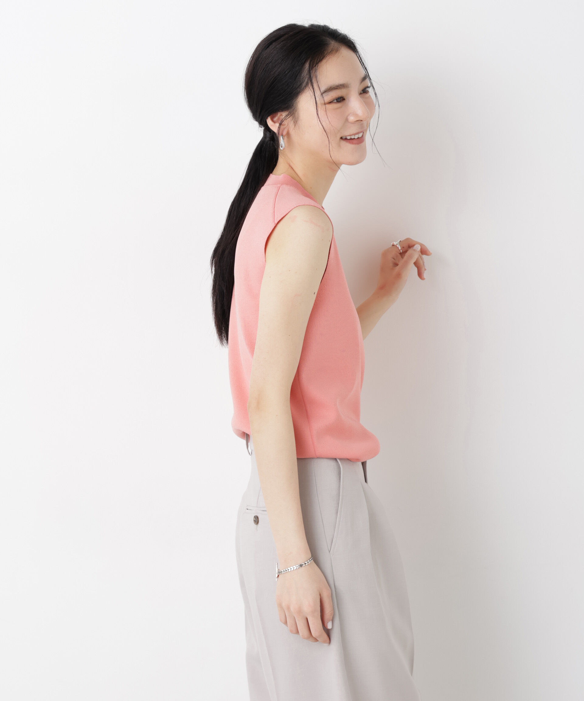 NANO universe「SUMMER VEIL KNIT 総針ノースリーブニット」|ニット・セーター|