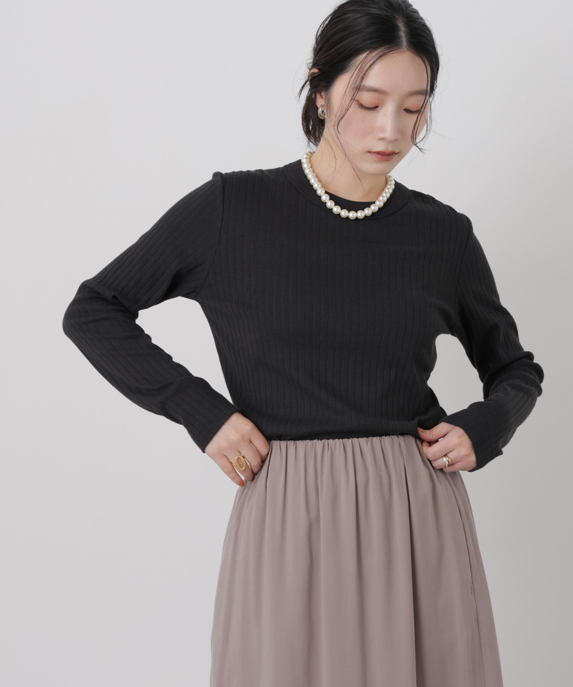 NANO universe「Anti Soaked(R) 汗染み防止リブロンT」|Tシャツ・カットソー|