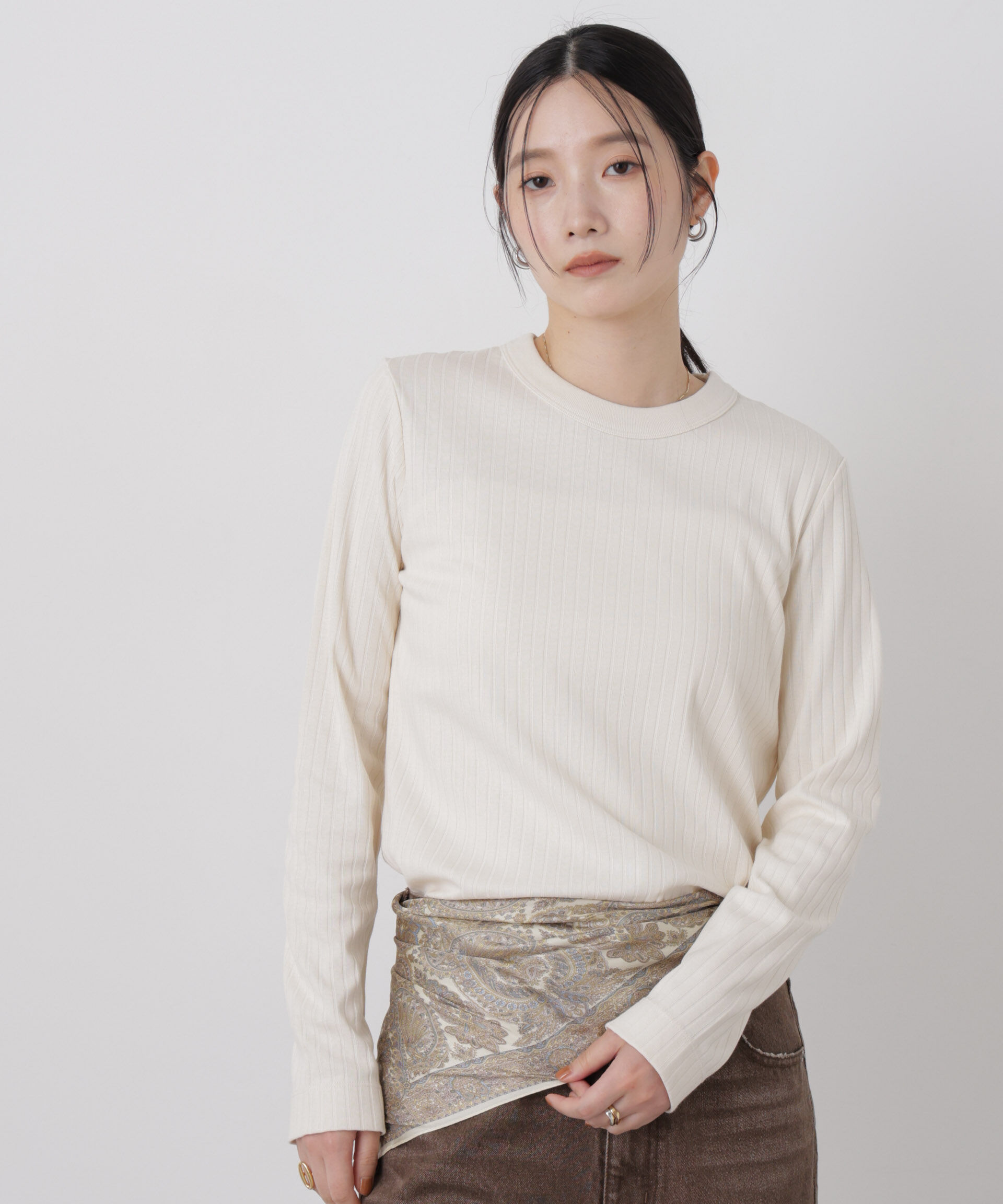 NANO universe「Anti Soaked(R) 汗染み防止リブロンT」|Tシャツ・カットソー|