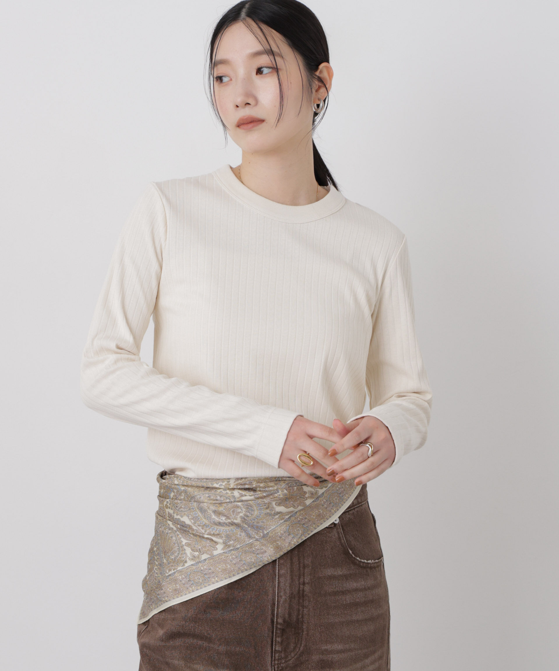 NANO universe「Anti Soaked(R) 汗染み防止リブロンT」|Tシャツ・カットソー|