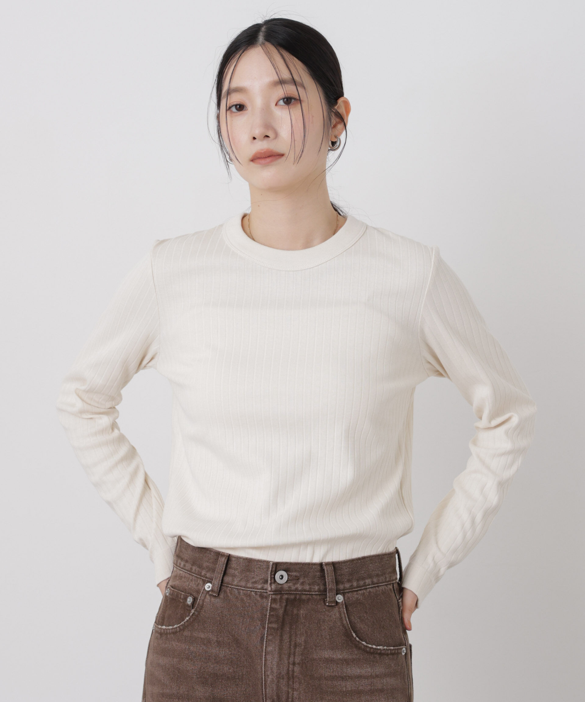 NANO universe「Anti Soaked(R) 汗染み防止リブロンT」|Tシャツ・カットソー|