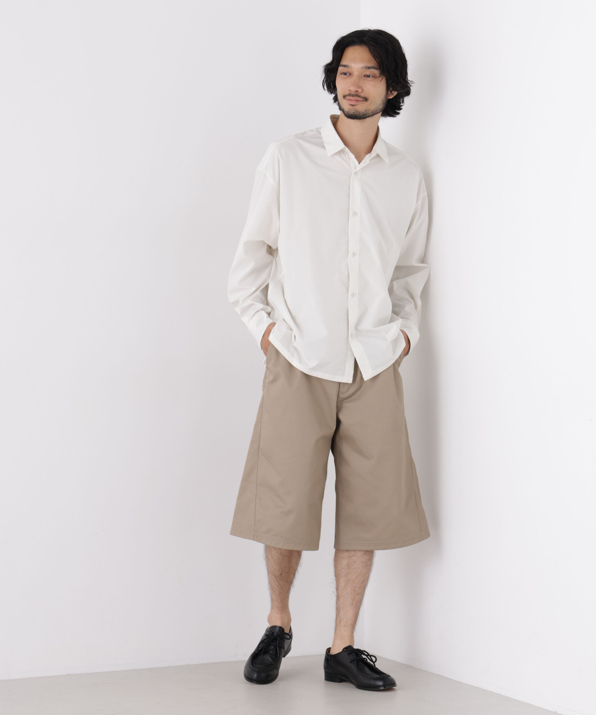 NANO universe「CAVE(R)ビッグドレープスクウェアシャツ 長袖」|シャツ・ブラウス|