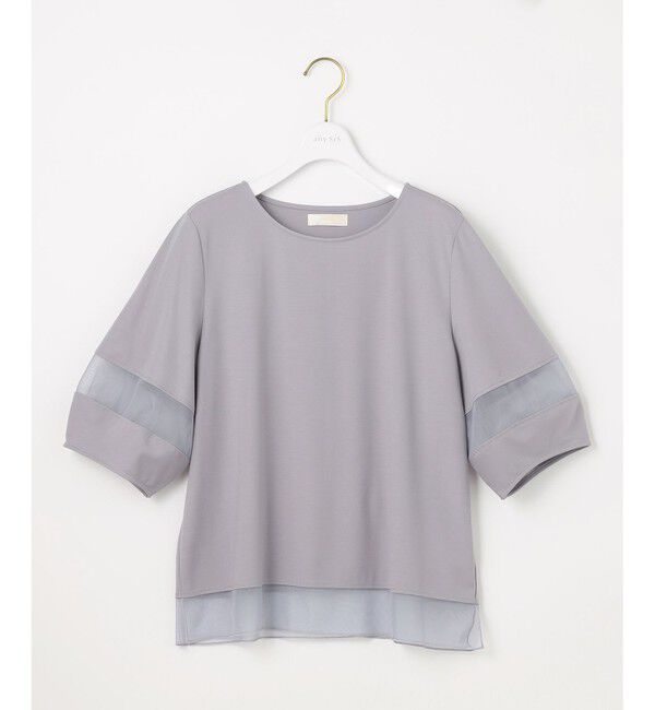 ANY SIS「【洗える】シアーコンビ プルオーバー」|Tシャツ・カットソー|