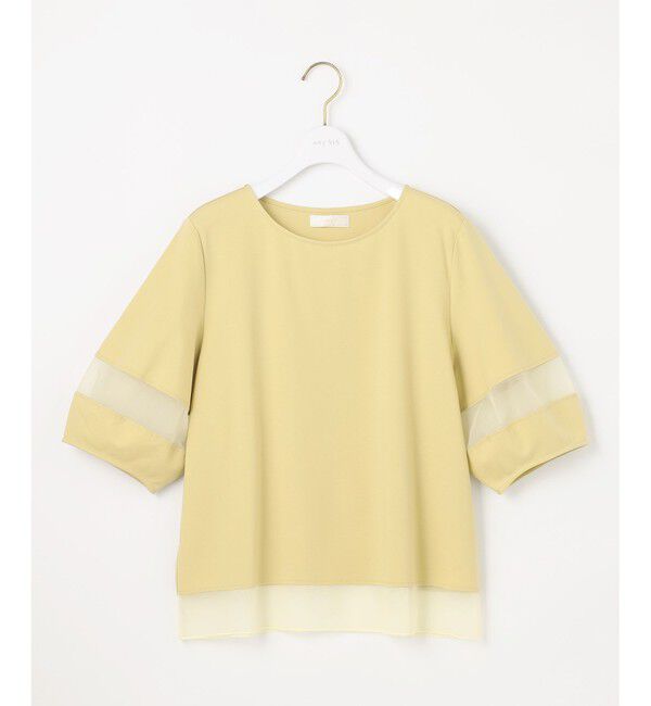 ANY SIS「【洗える】シアーコンビ プルオーバー」|Tシャツ・カットソー|
