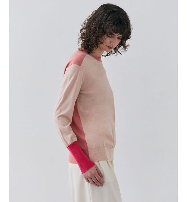 BEIGE,「【洗える】BURNET / カラーミックスクルーネックトップス」|ニット・セーター|Nude&times;Salmon&times;Pink