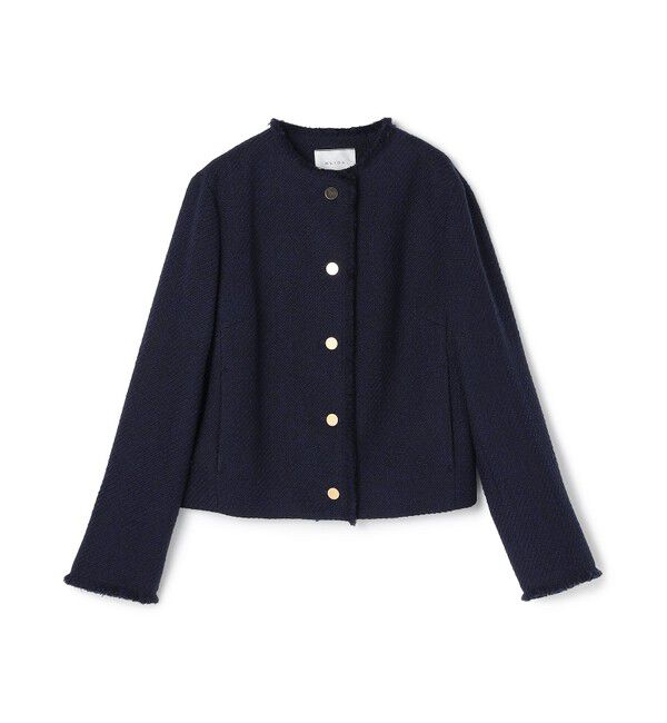 BEIGE,「【Oggi 10月号掲載】MULLIN / ウールツイードメタルボタンノーカラージャケット」|ノーカラージャケット|