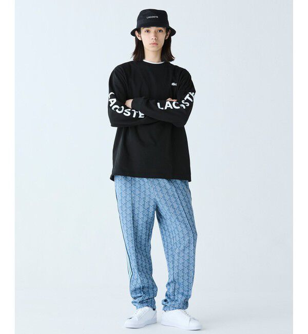 LACOSTE「ヘビーウェイト スリーブプリント ロングリブスリーブTシャツ」|Tシャツ・カットソー|