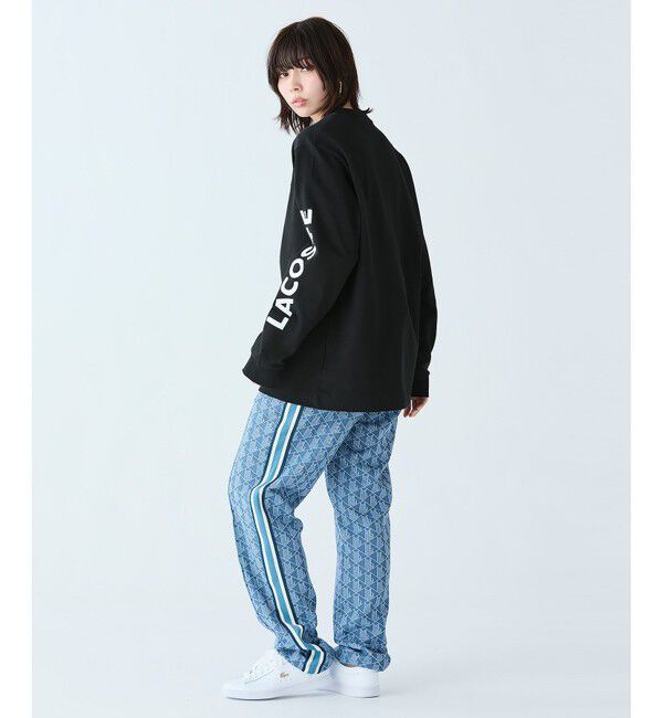 LACOSTE「ヘビーウェイト スリーブプリント ロングリブスリーブTシャツ」|Tシャツ・カットソー|