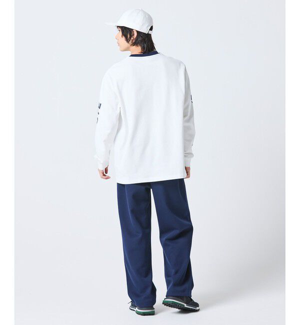 LACOSTE「ヘビーウェイト スリーブプリント ロングリブスリーブTシャツ」|Tシャツ・カットソー|