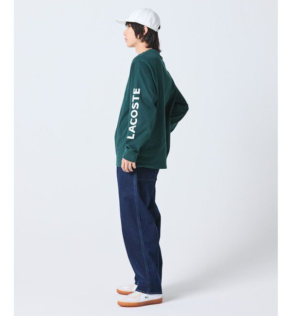 LACOSTE「ヘビーウェイト スリーブプリント ロングリブスリーブTシャツ」|Tシャツ・カットソー|