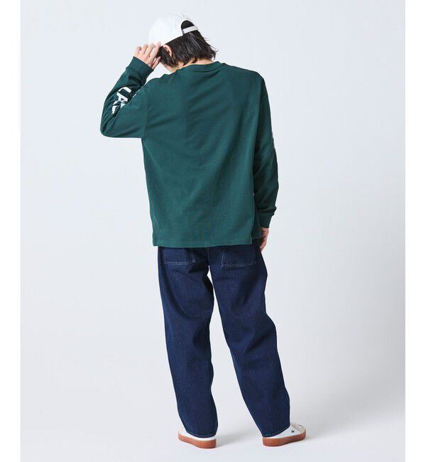 LACOSTE「ヘビーウェイト スリーブプリント ロングリブスリーブTシャツ」|Tシャツ・カットソー|