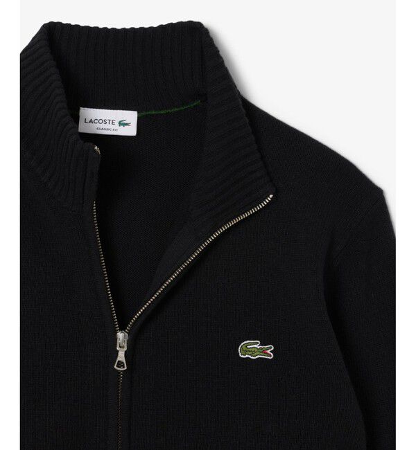 LACOSTE「ハイネックフルジップ ウールニットセーター / ドライバーズニット」|ニット・セーター|