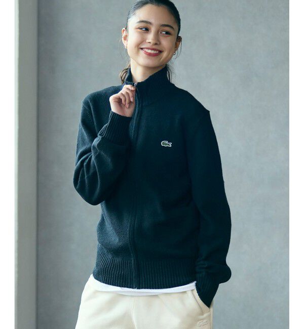 LACOSTE「ハイネックフルジップ ウールニットセーター / ドライバーズニット」|ニット・セーター|